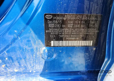 2017 Hyundai Elantra Se from USA, damaged, VIN 5NPD84LF8HH001140